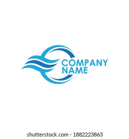 Circular Logo with blue wings