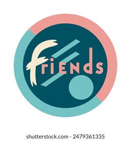 A circular logo calligraphy Text OF  Friends
