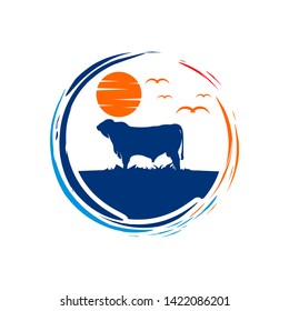 circular logo of cattle farms