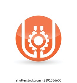 Diseño de un logotipo circular con una rueda dentro
