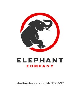 circular logo of an elephant animal