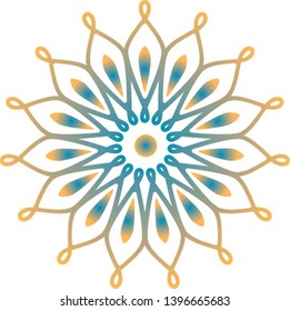 Circular logo for flower shop, boutique, business, interior. Simple geometric mandala logotype. Company emblem, mark, element.
