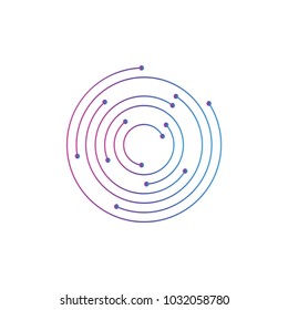 Circular logo icon. Link icon with dot. Circuit element. Modern connecting.