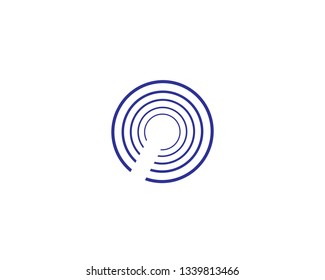 Circular logo icon. Link icon with dot. Circuit element. - Vector
