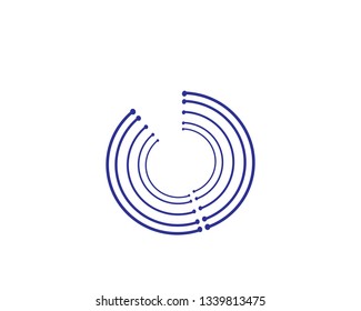 Circular logo icon. Link icon with dot. Circuit element. - Vector
