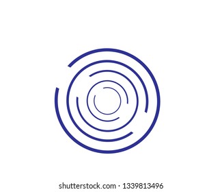 Circular logo icon. Link icon with dot. Circuit element. - Vector
