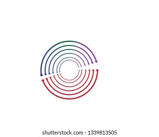 Circular logo icon. Link icon with dot. Circuit element. - Vector
