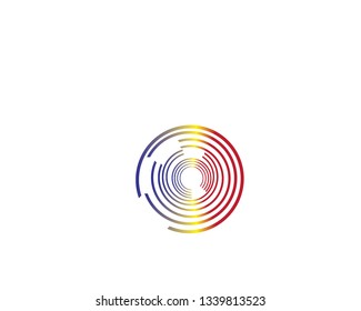 Circular logo icon. Link icon with dot. Circuit element. - Vector
