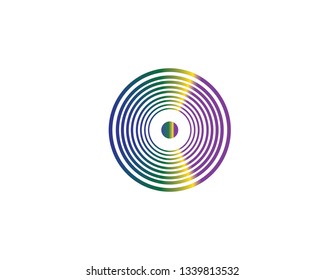 Circular logo icon. Link icon with dot. Circuit element. - Vector
