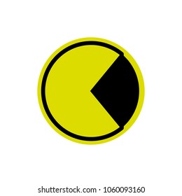 circular logo icon with a triangular segment, one eye abstraction