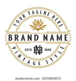 circular logo set. vintage style decoration for label design	
