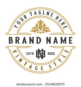 circular logo set. vintage style decoration for label design	
