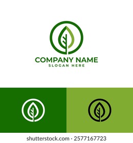 A circular logo with a stylized green leaf inside. The leaf has a gradient effect, suggesting growth or evolution. The green color conveys nature, freshness, and growth, unity, harmony