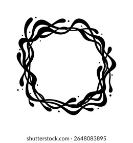 Circular Loop Frame with Interlocked Swirl Pattern for Tribal or Tattoo Themes