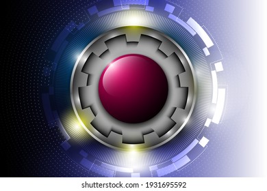 Fondo luminoso circular El patrón del platillo volador brilla alrededor del círculo. Tecnología de futuro completo Elementos para crear escenas de color abstractas.