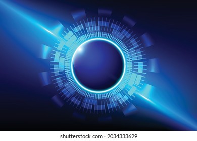 Circular luminous background The flying saucer pattern sparkles around the circle. Full future technology Elements for creating abstract color scenes.