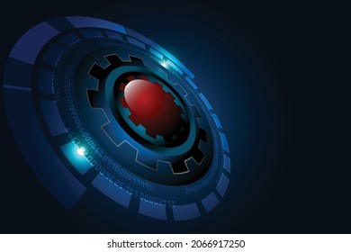Fondo luminoso circular El patrón del platillo volador brilla alrededor del círculo. Tecnología de futuro completo Elementos para crear escenas de color abstractas.