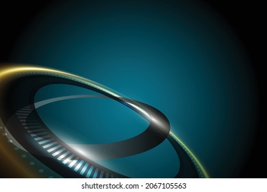 Circular luminous background The flying saucer pattern sparkles around the circle. Full future technology Elements for creating abstract color scenes.