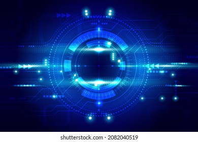 Fondo luminoso circular El patrón del platillo volador brilla alrededor del círculo. Tecnología de futuro completo Elementos para crear escenas de color abstractas.