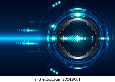 Circular luminous background The flying saucer pattern sparkles around the circle. Full future technology Elements for creating abstract color scenes.