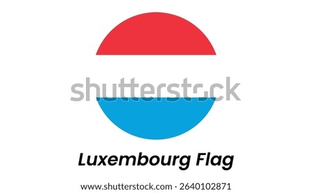 Circular Luxembourg Flag Icon: Red, White, and Light Blue Triband