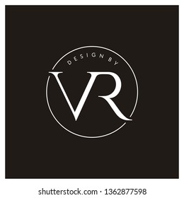 Circular luxury elegant initials / monogram V and R logo design