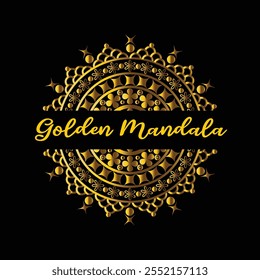 Circular luxury pattern in the form of a mandala. Mehndi ornamental style. Decorative pattern in oriental style. Coloring book page in golden color. Illustration vector saved in EPS 10.