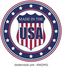 A Circular Made In The U.S.A. Vector Decal Or Stamp