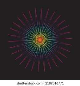 circular mandala art vector on black background
