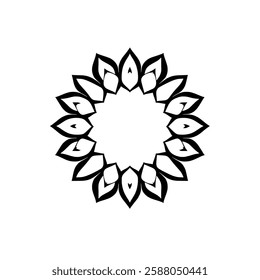 Circular Mandala: Black and White Abstract Floral Pattern Design. Perfect for decorative, geometric, and symmetrical art projects, backgrounds, or templates.