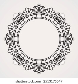 Circular mandala border floral decoration and ornament