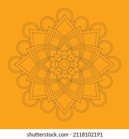 Mandala de gradiente redondo. Mandala con motivos florales. Paquete imprimible, elementos decorativos, indio, étnico, yoga, plantilla de página de color