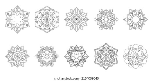 Circular Mandala Coloring page template