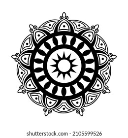 Mandala circular, estilo oriental decorativo. Elementos decorativos de época. Patrón oriental, ilustración vectorial, página del libro de coloreado