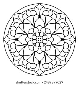 circular mandala design for coloring book, tattoo and henna design, creative mandala art, mandala design for adults coloring book
