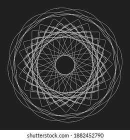 diseño de mandala circular sobre fondo negro