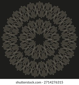 Circular mandala element. Intricate line pattern. Ornate floral motif. Vector decorative ornament. EPS 10.
