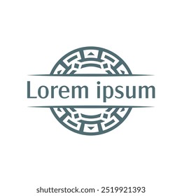Circular mandala emblem badge template with detailed floral shapes
