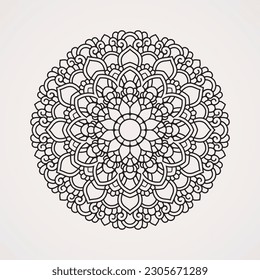 mandala circular con forma de flor con aleación ornamental. apto para henna, tatuajes, libros de colorido. islam, hindú, buda, india, pakistán, china, árabe