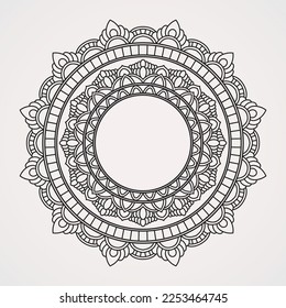 circular mandala frame for  henna, tattoos, coloring books and photo . islam, hindu,Buddha, india, pakistan, chinese, arab