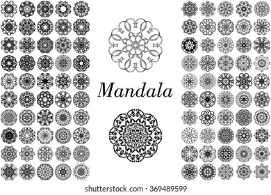 A circular mandala geometric pattern. Easily edited.