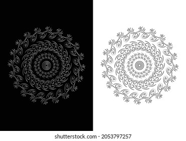 Circular Mandala  Henna, Mehendi, decoration. vector illustration.