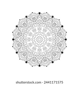 Circular mandala on white isolated background. Vector boho mandala in colors. Decorative ornament in ethnic oriental style. Mandala with floral patterns.