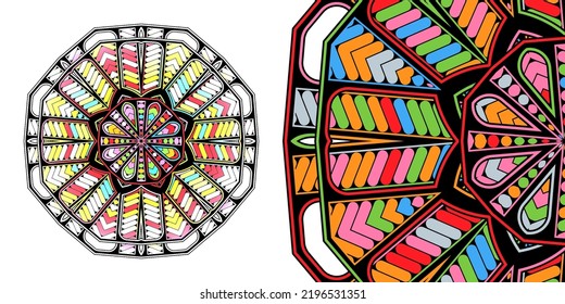 Circular mandala pattern for coloring, henna, tattoo, mehndi, books, decoration. Ornate decorative ornament in ethnic oriental style. Vector image