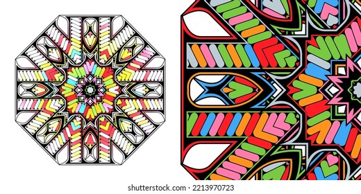 Circular mandala pattern for coloring, henna, tattoo, mehndi, books, decoration. Ornate decorative ornament in ethnic oriental style. Vector image