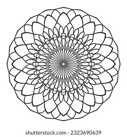 Circular mandala pattern. Decorative doodle ornament. Vector illustration. Coloring book page element.