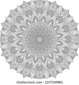 Patrón circular de Mandala para tatuajes, decoración de producto de calidad de póster o pintura. La decoración es de estilo étnico oriental. Esquema del vector de dibujo de la mano del doodle.