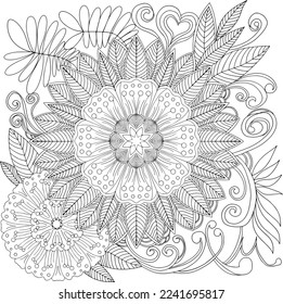 Circular Mandala pattern for tattoo, decoration premium product poster or painting. Decorative ornament in ethnic oriental style. Outline doodle hand draw illustration.