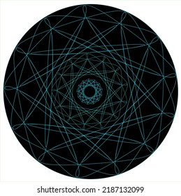 Mandala circular con estrella en el centro.
