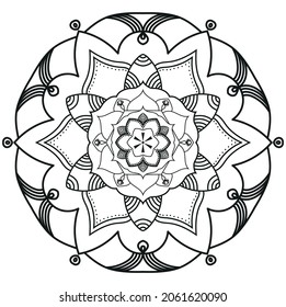 circular mandala vector pattern, decorative ornament, henna, tattoo, book page
